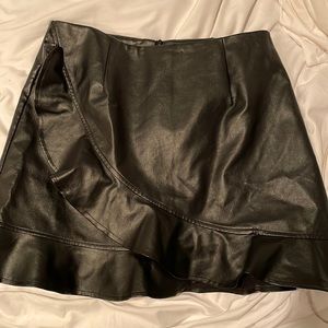 Black leather skirt